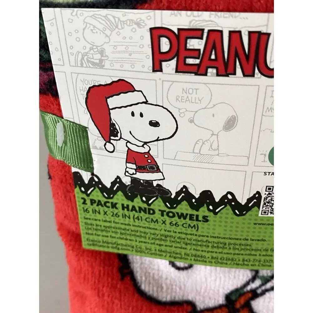 2 Pack Peanuts Snoopy Charlie Brown‎ Christmas Holiday Red 16